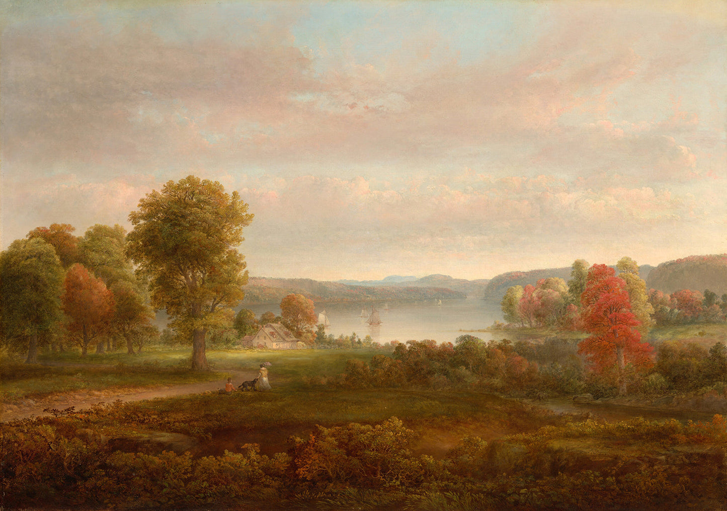 View on the Hudson in Autumn by Thomas Doughty Art Print