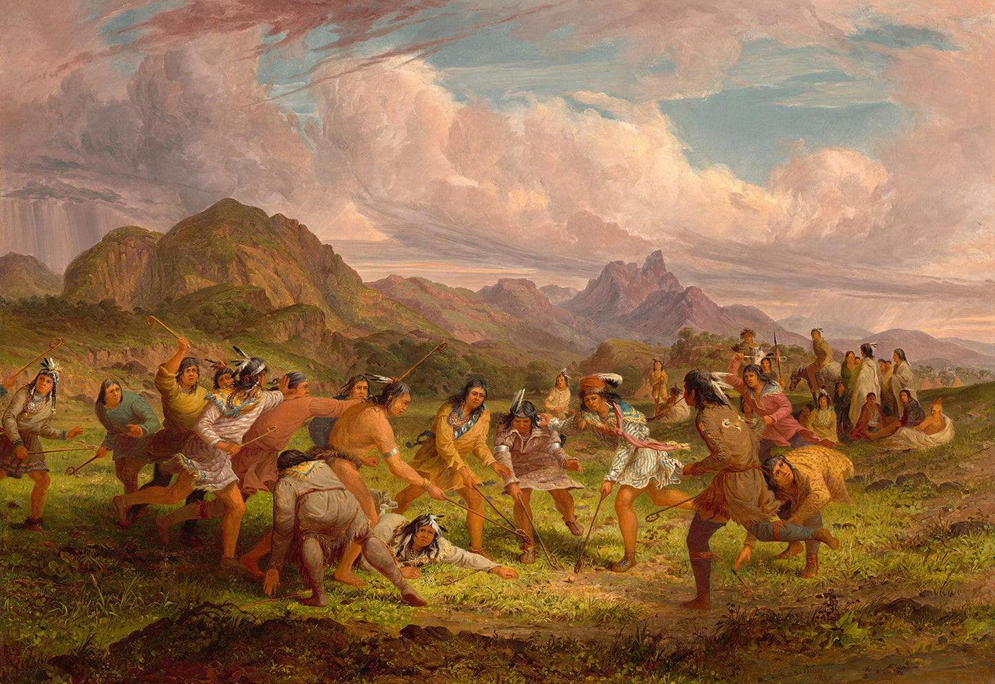 Ball Playing among the Sioux Indians by Seth Eastman Art Print