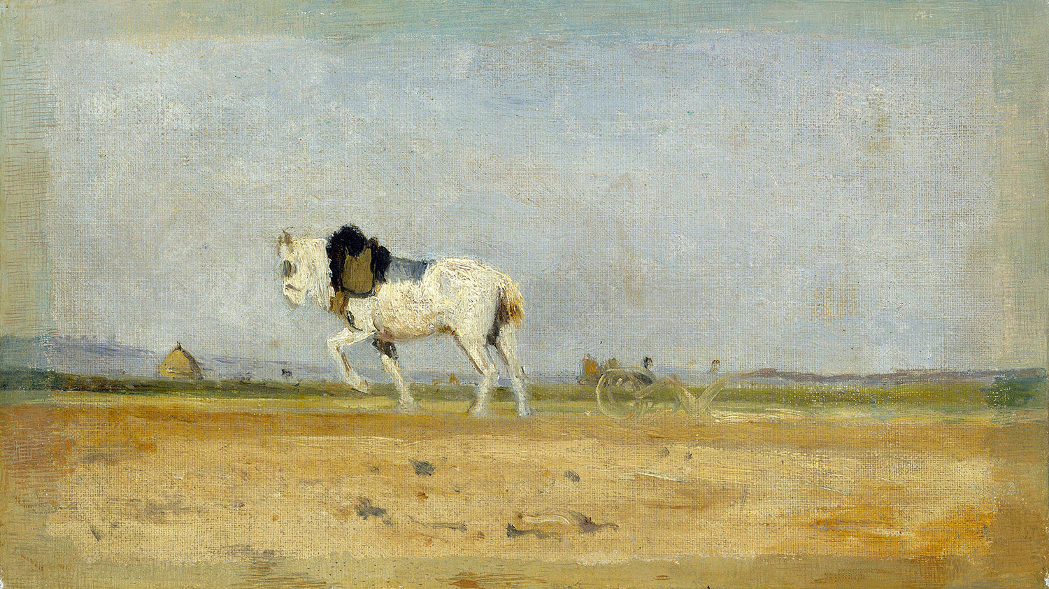 A Plow Horse in a Field by Stanislas LŽpine Art Print
