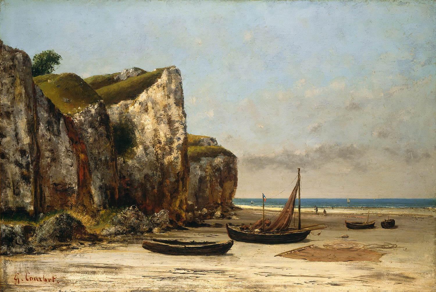 Beach in Normandy by Gustave Courbet Art Print