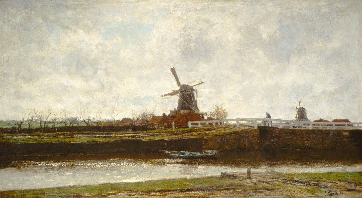View of the Mill and Bridge on the Noordwest Buitensingel in The Hague by Jacob Maris Art Print