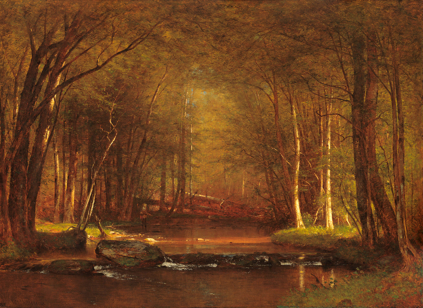 Trout Brook in the Catskills by Worthington Whittredge Art Print