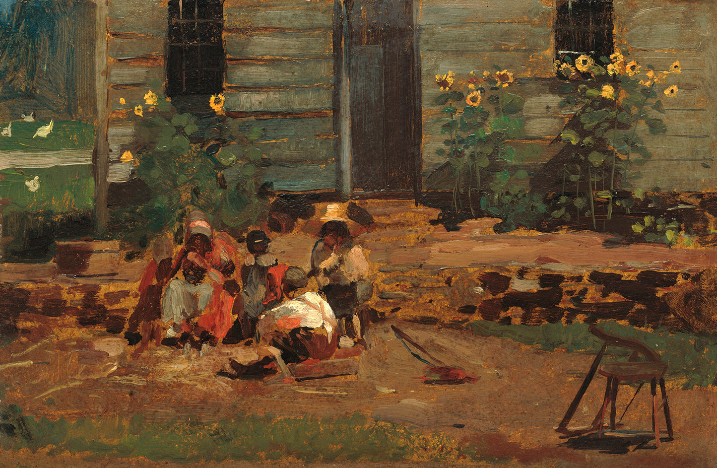 Sketch of a Cottage Yard by Winslow Homer Art Print