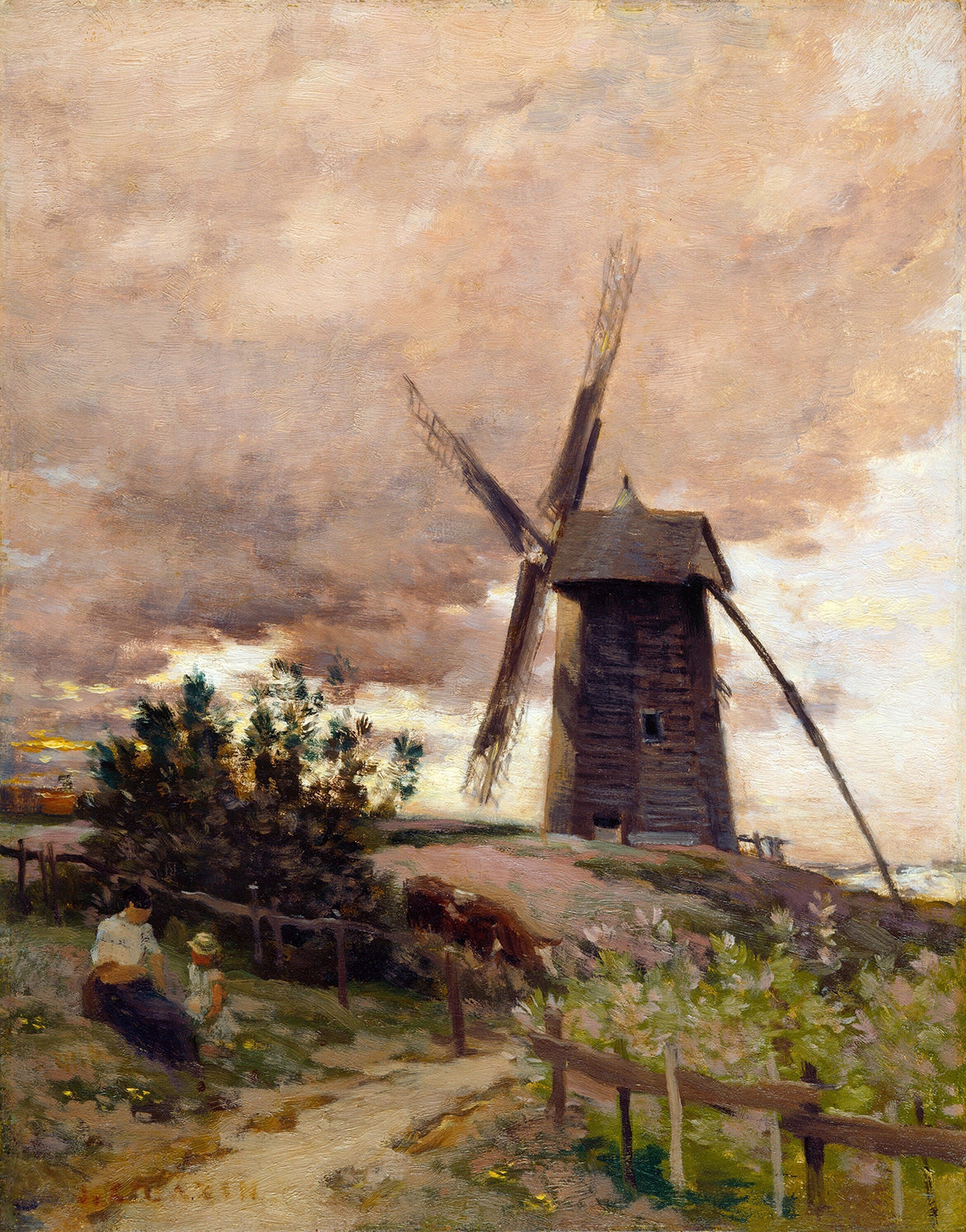 The Windmill by Jean-Charles Cazin Art Print
