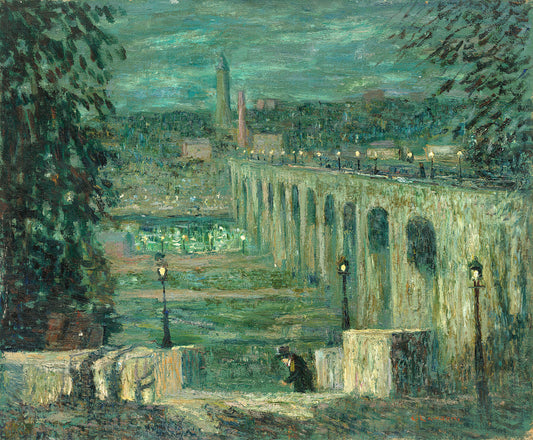 High Bridge at Night, New York City by Ernest Lawson Art Print