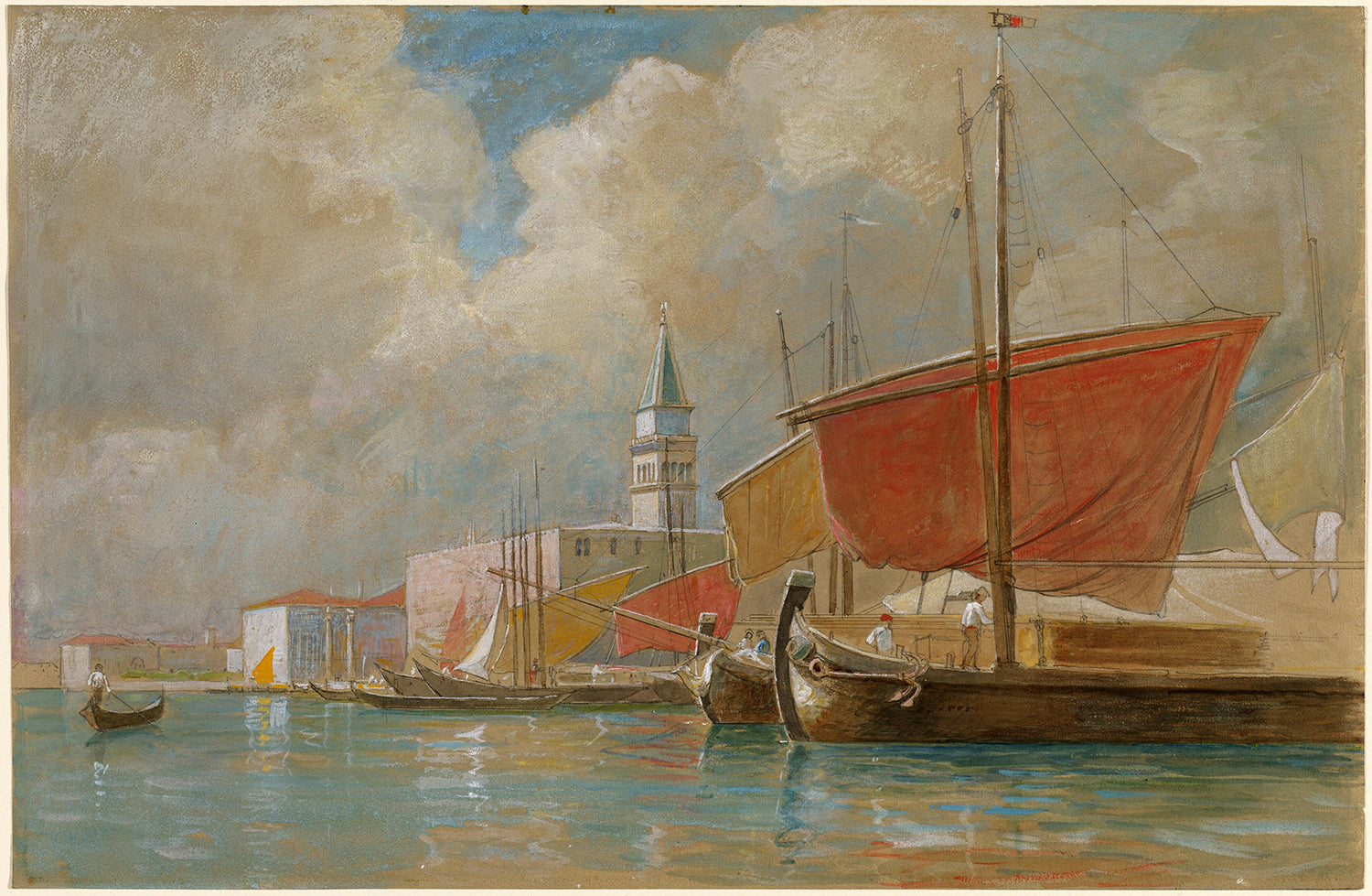 Shipping Along the Molo in Venice by William Stanley Haseltine Art Print