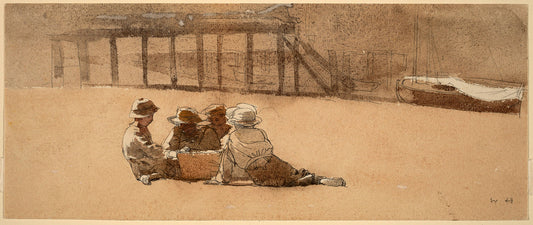 Four Boys on a Beach by Winslow Homer Art Print