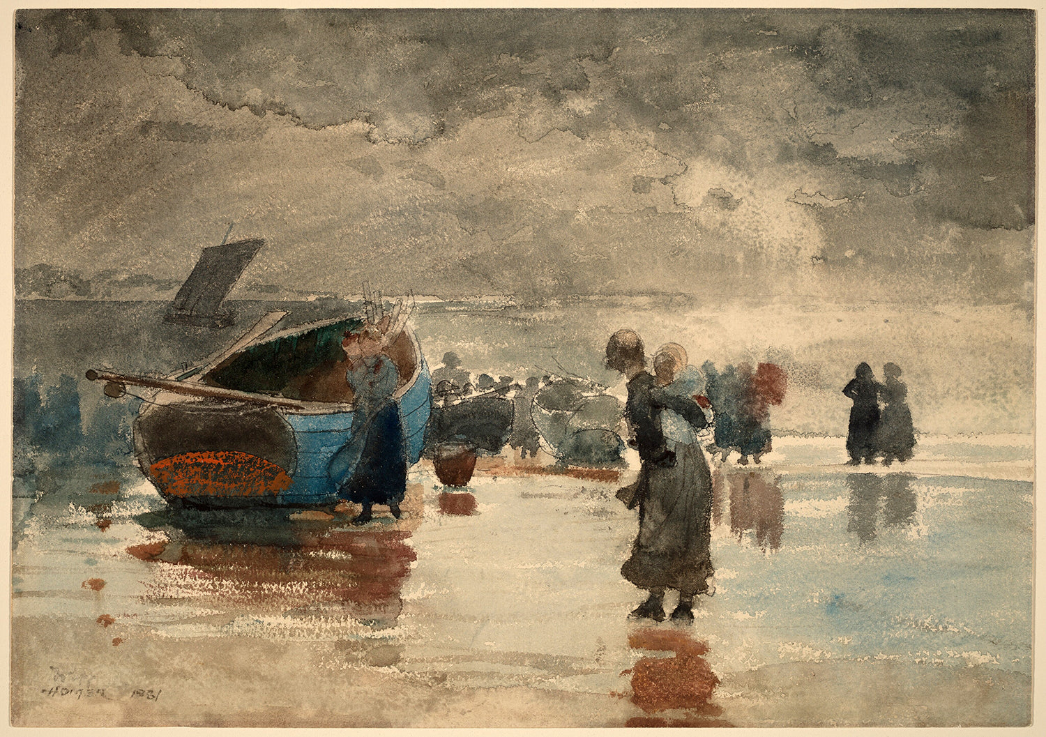 On the Sands by Winslow Homer Art Print
