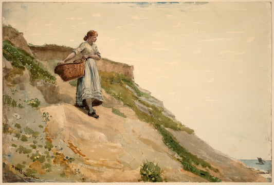 Girl Carrying a Basket by Winslow Homer Art Print