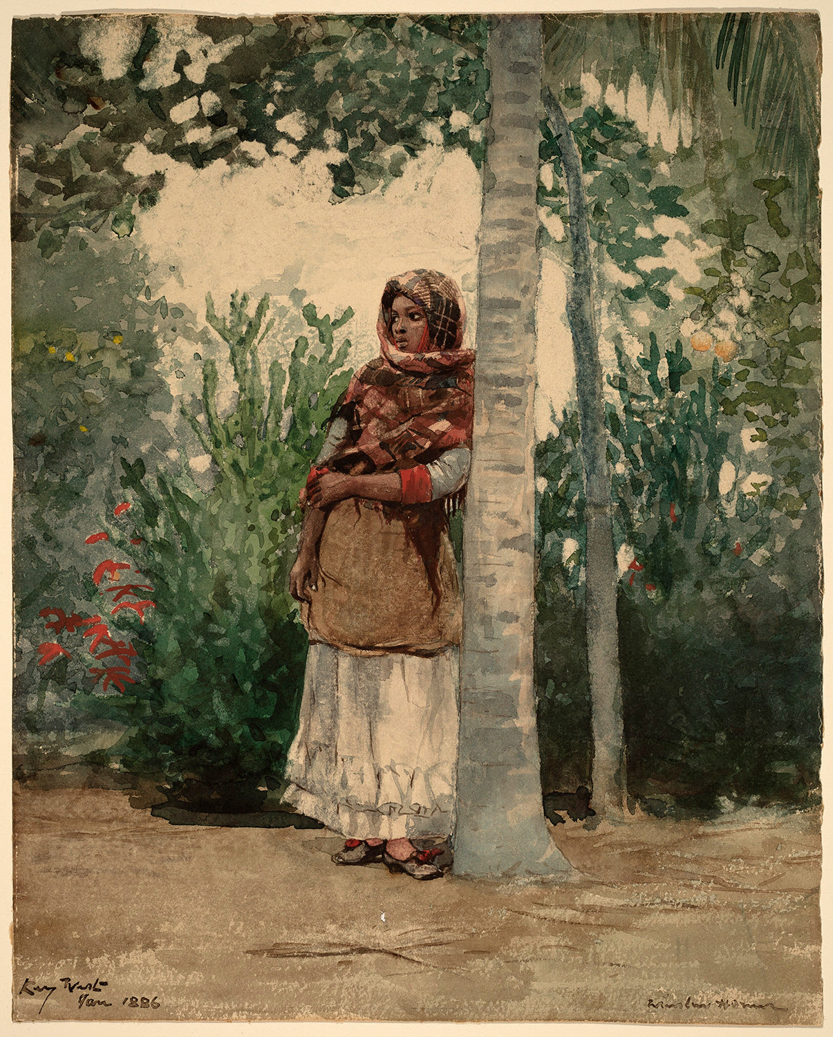 Under a Palm Tree by Winslow Homer Art Print