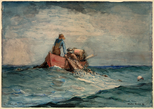Hauling in the Nets by Winslow Homer Art Print