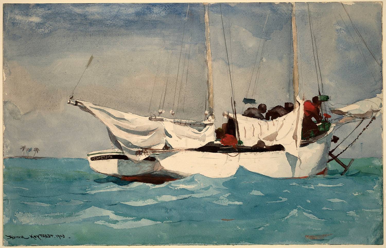Key West, Hauling Anchor by Winslow Homer Art Print