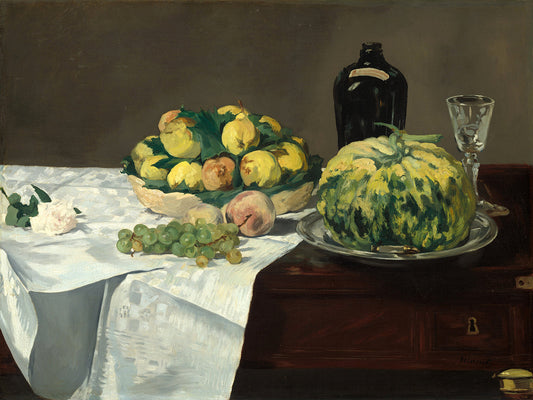 Still Life with Melon and Peaches by Edouard Manet Art Print