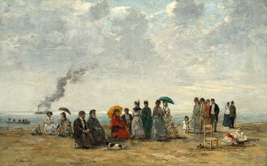 Figures on the Beach by Eugene Boudin Art Print