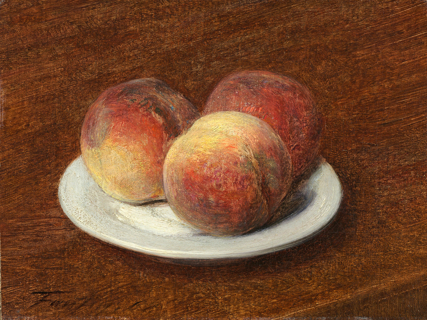 Three Peaches on a Plate by Henri Fantin-Latour Art Print