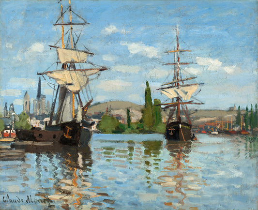 Ships Riding on the Seine at Rouen by Claude Monet Art Print