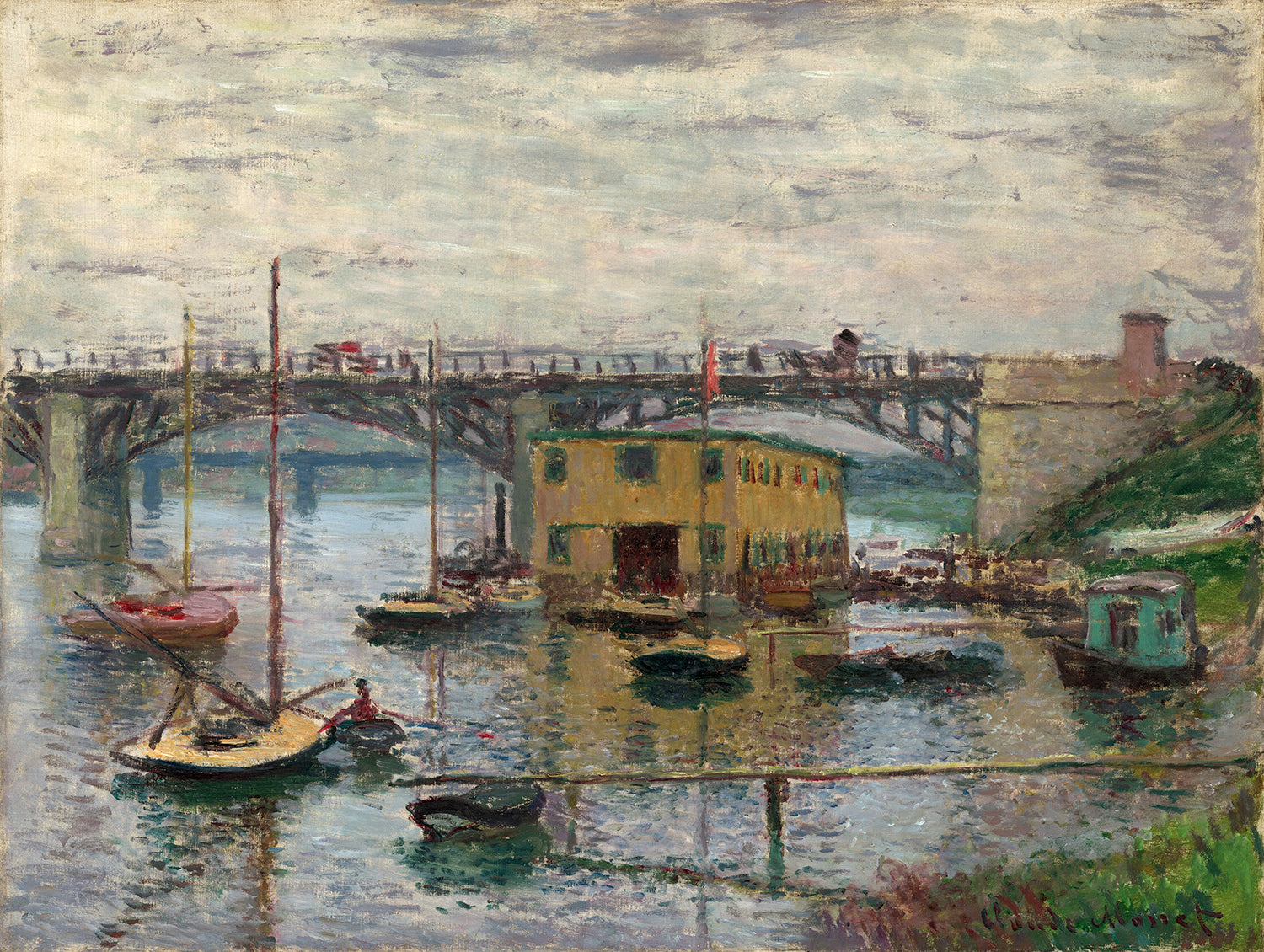 Bridge at Argenteuil on a Gray Day by Claude Monet Art Print
