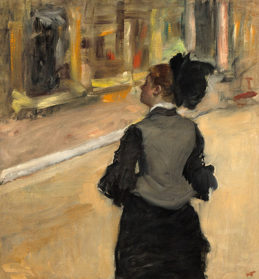 Woman Viewed from Behind (Visit to a Museum) by Edgar Degas Art Print