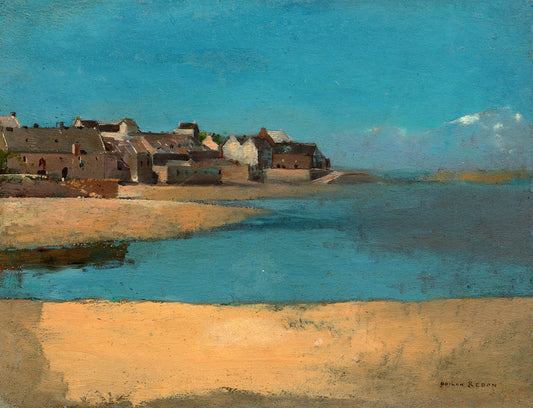 Village by the Sea in Brittany by Odilon Redon Art Print