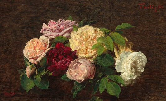 Roses de Nice on a Table by Henri Fantin-Latour Art Print