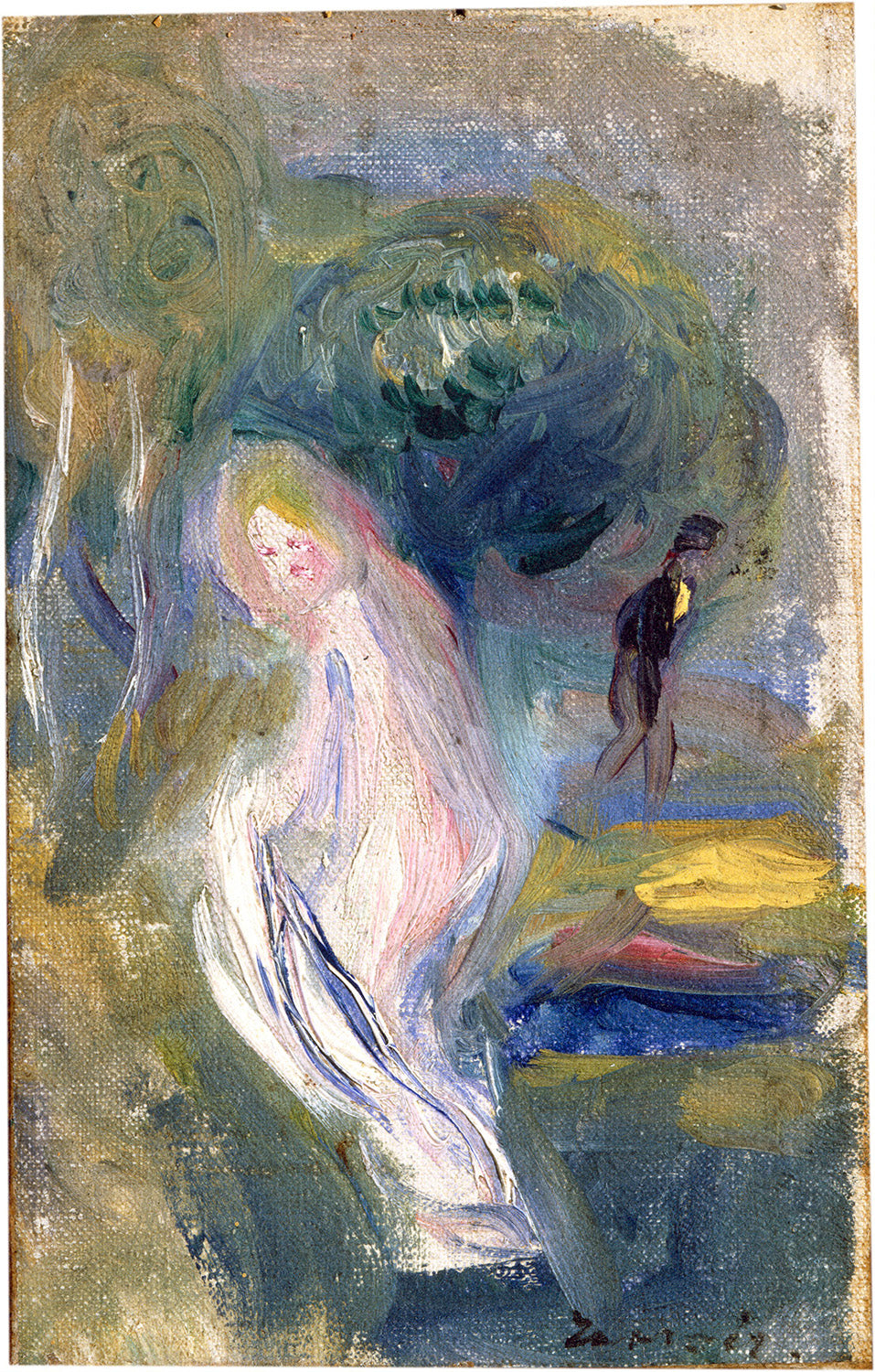 Nude with Figure in Background by Auguste Renoir Art Print