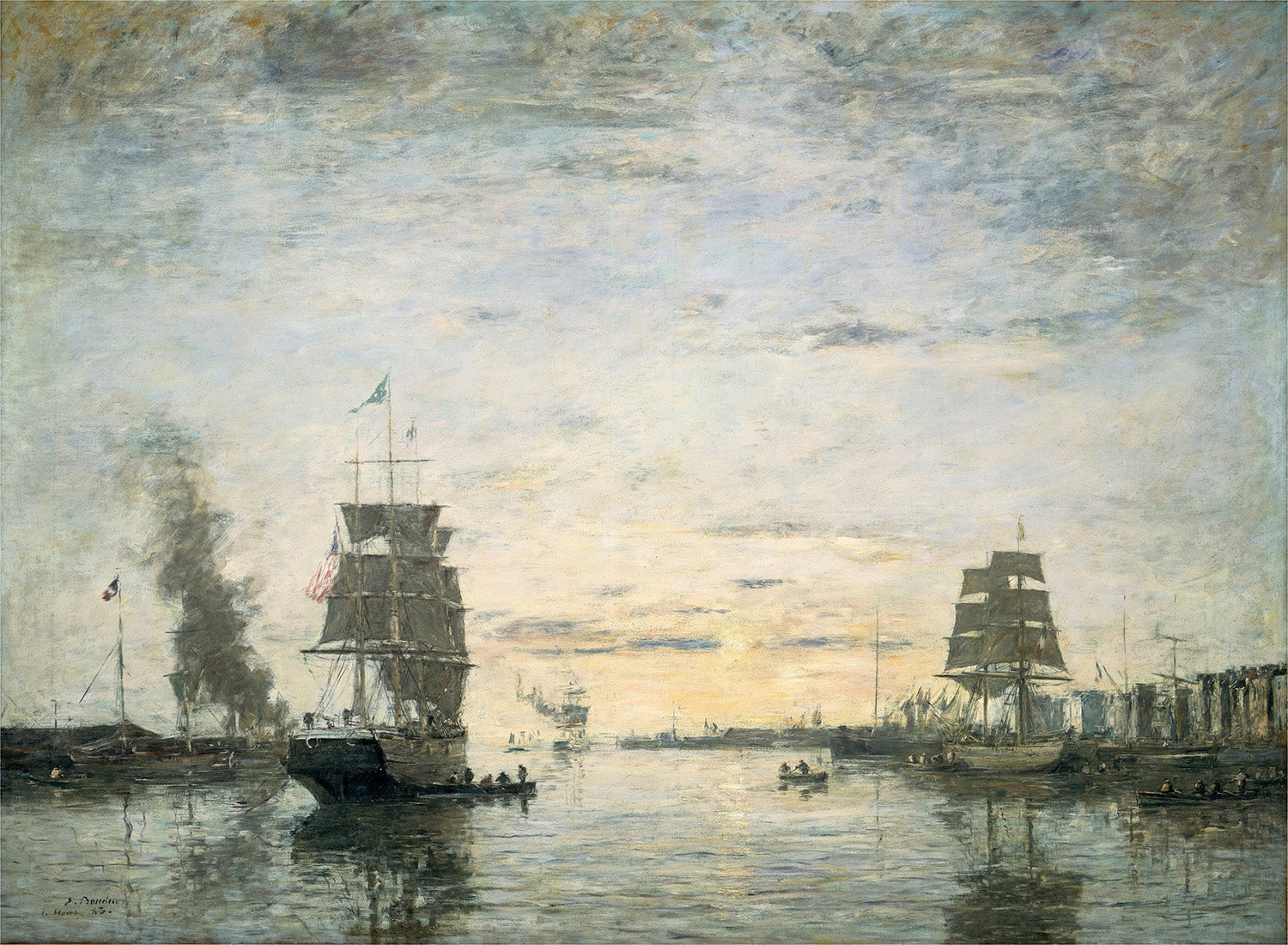 Entrance to the Harbor, Le Havre by Eugene Boudin Art Print