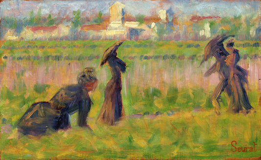 Figures in a Landscape by Georges Seurat Art Print