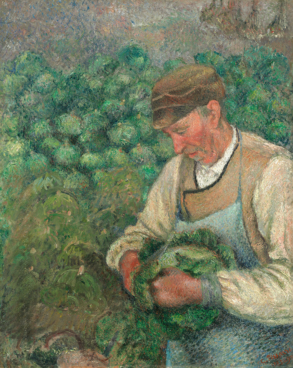 The Gardener - Old Peasant with Cabbage by Camille Pissarro Art Print