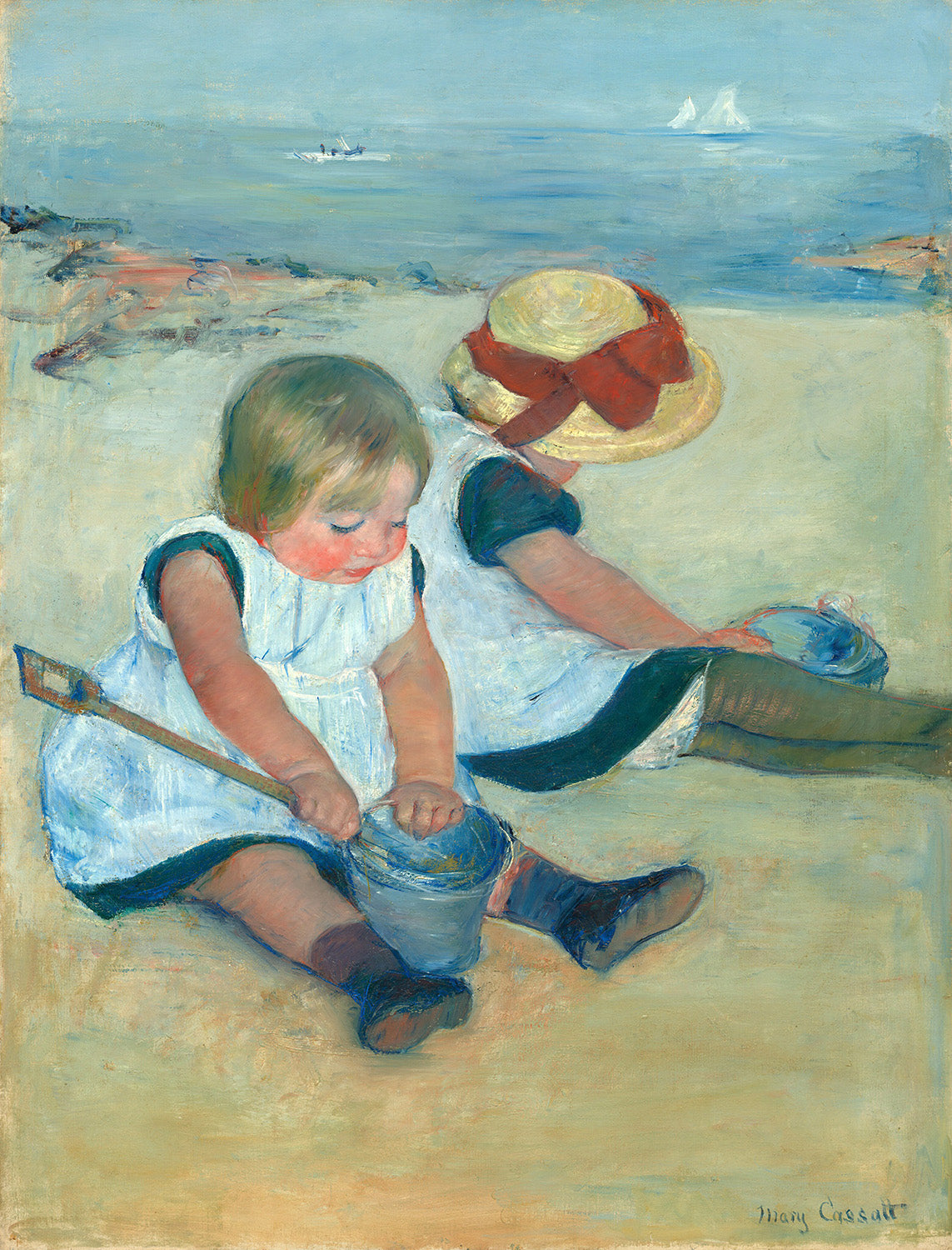 Children Playing on the Beach by Mary Cassatt Art Print