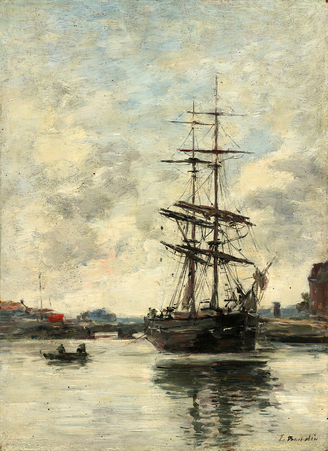 Ship on the Touques by Eugene Boudin Art Print