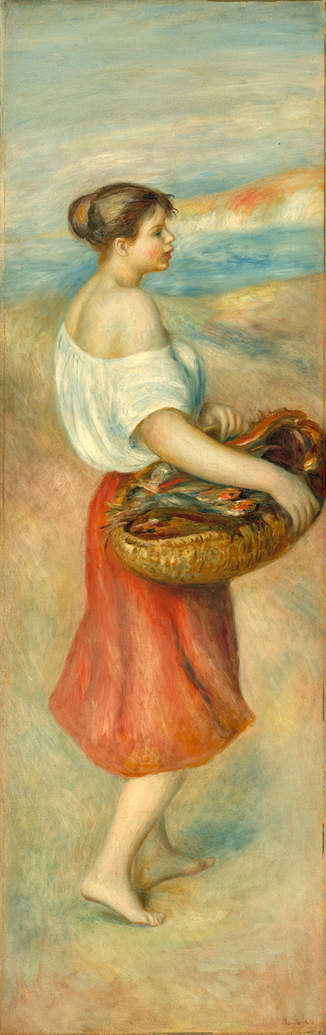 Girl with a Basket of Fish by Auguste Renoir Art Print