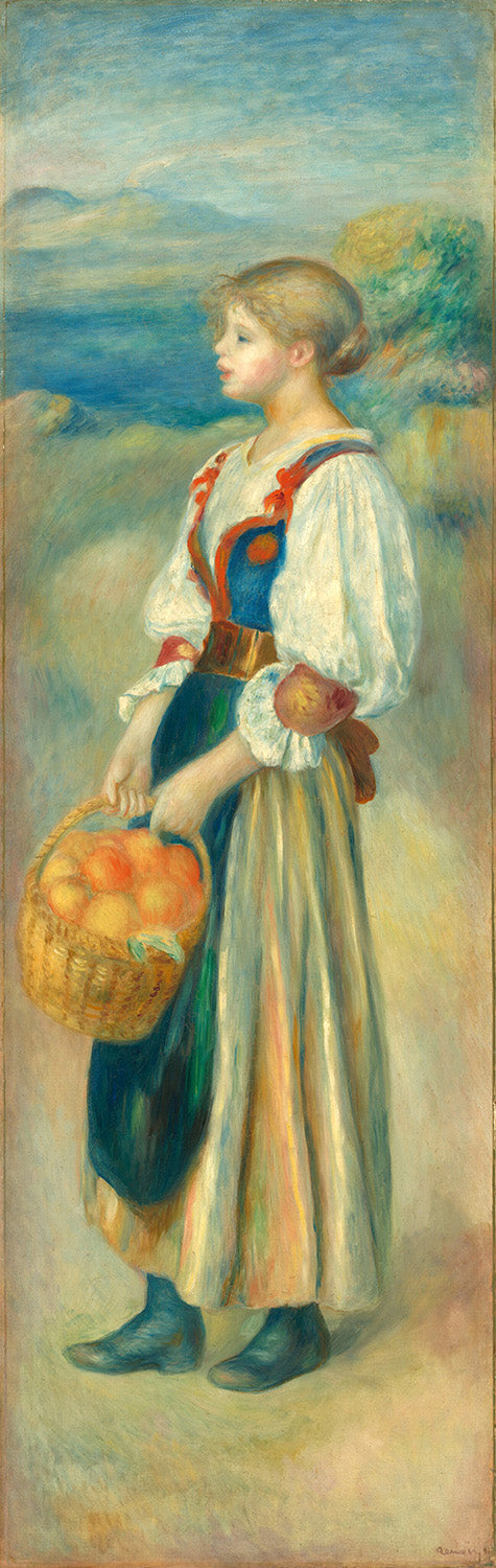 Girl with a Basket of Oranges by Auguste Renoir Art Print