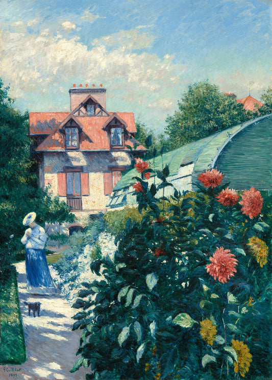 Dahlias, Garden at Petit Gennevilliers by Gustave Caillebotte Art Print