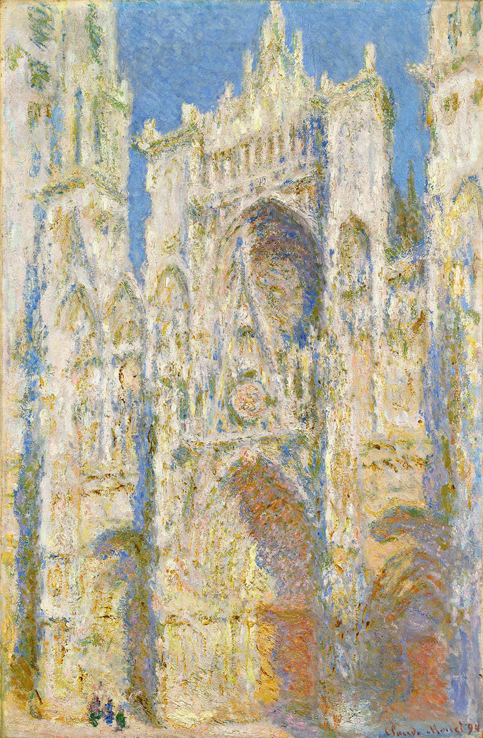 Rouen Cathedral, West Facade, Sunlight by Claude Monet Art Print