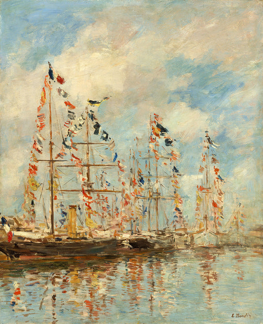 Yacht Basin at Trouville-Deauville by Eugene Boudin Art Print