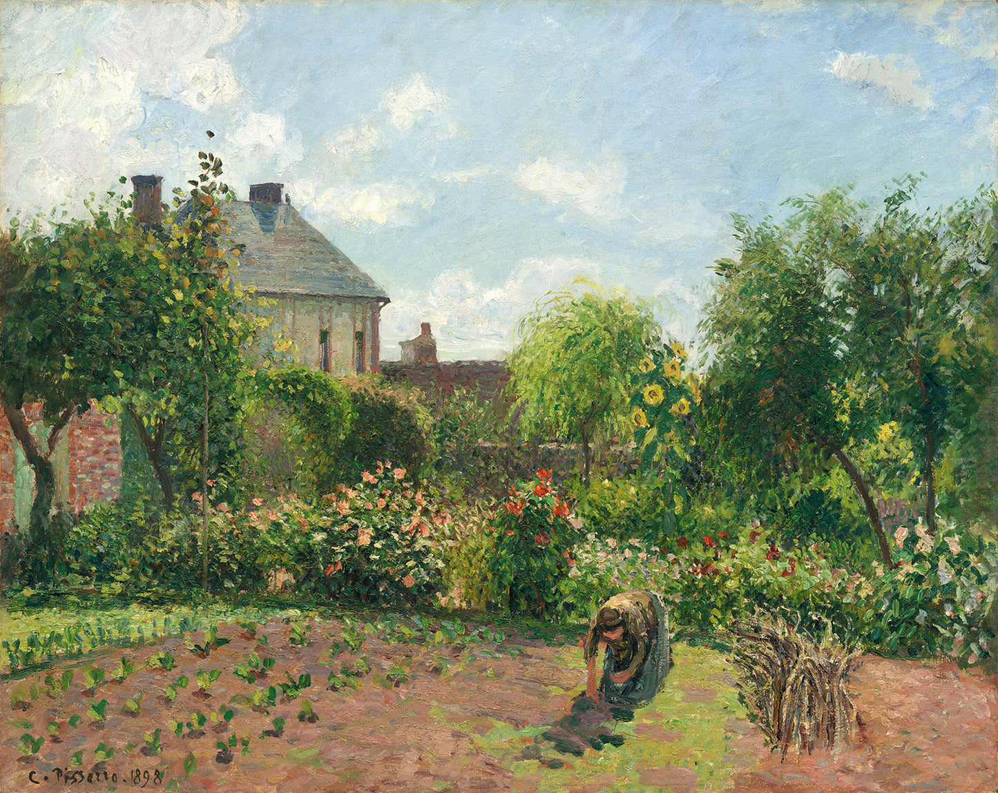 The Artist's Garden at Eragny by Camille Pissarro Art Print