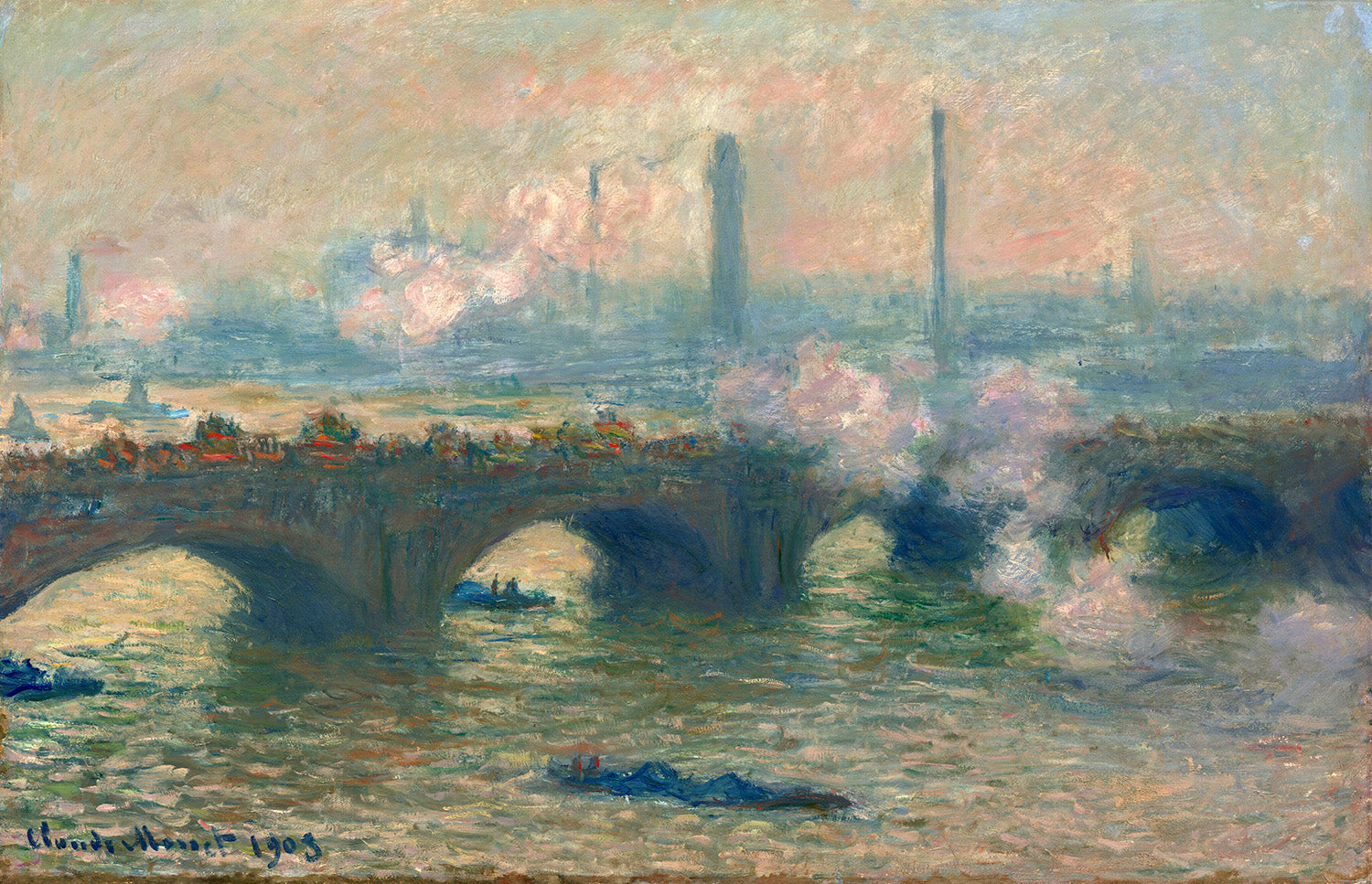 Waterloo Bridge, Gray Day by Claude Monet Art Print