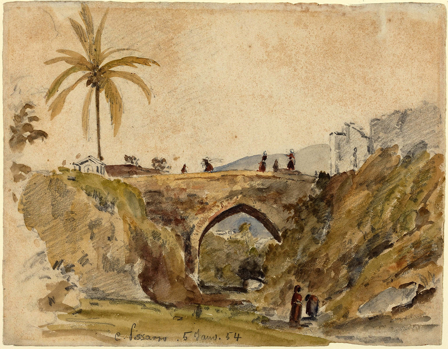 Bridge at Caracas by Camille Pissarro Art Print