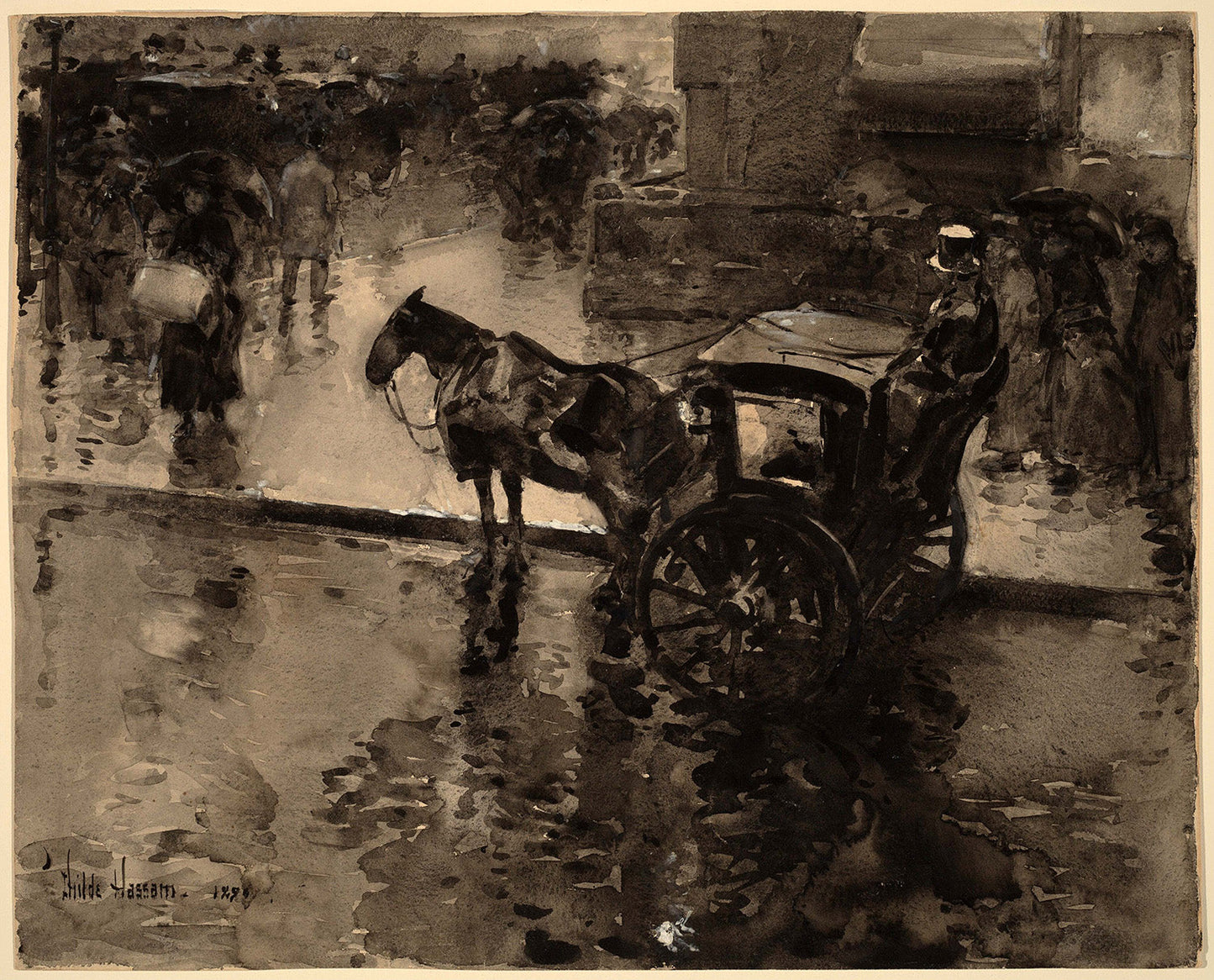 The Up-Tide on the Avenue by Childe Hassam Art Print