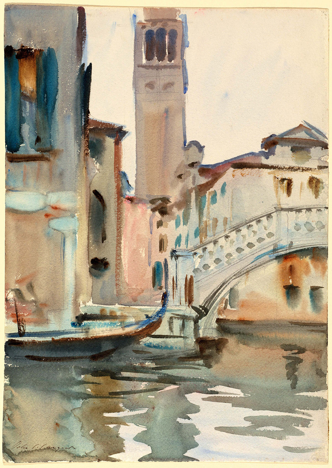 A Bridge and Campanile, Venice by John Singer Sargent Art Print