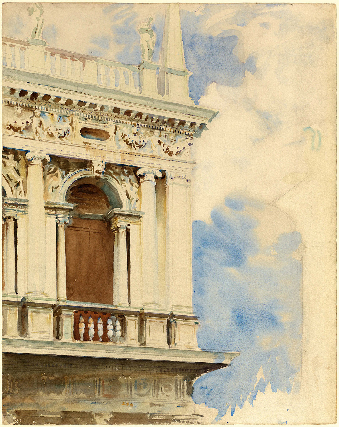 A Corner of the Library in Venice by John Singer Sargent Art Print