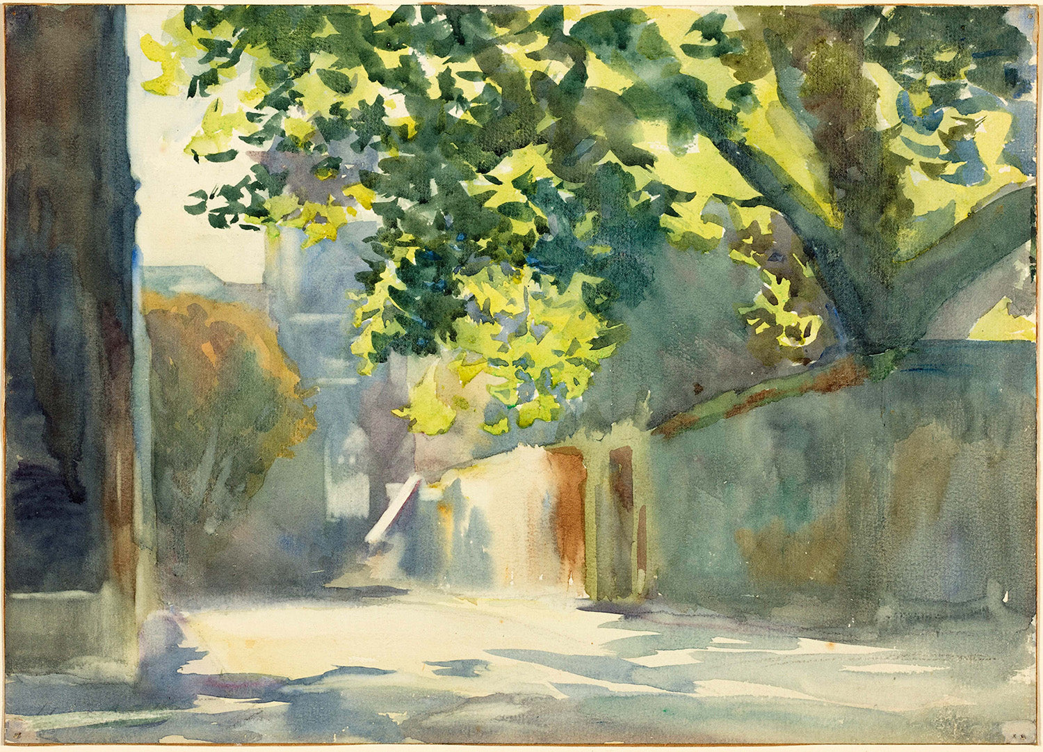 Sunlit Wall Under a Tree by John Singer Sargent Art Print