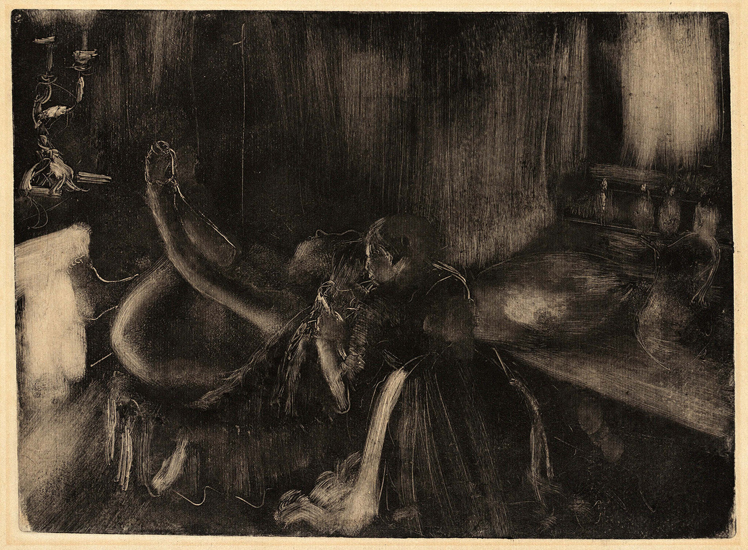 Woman by a Fireplace by Edgar Degas Art Print