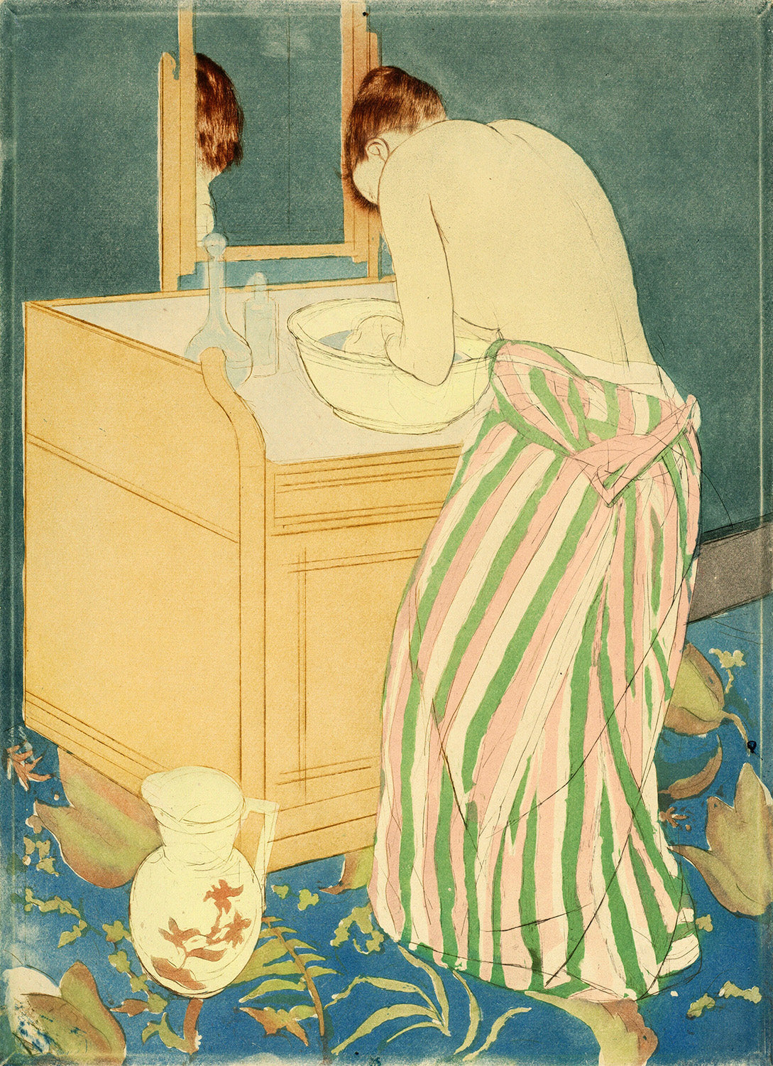 Woman Bathing by Mary Cassatt Art Print