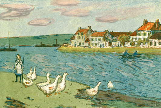 Banks of the River (Les Bords de riviere) by Alfred Sisley Art Print