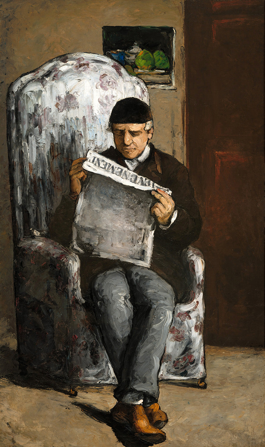 The Artist's Father, Reading "L'Evenement" by Paul Cezanne Art Print
