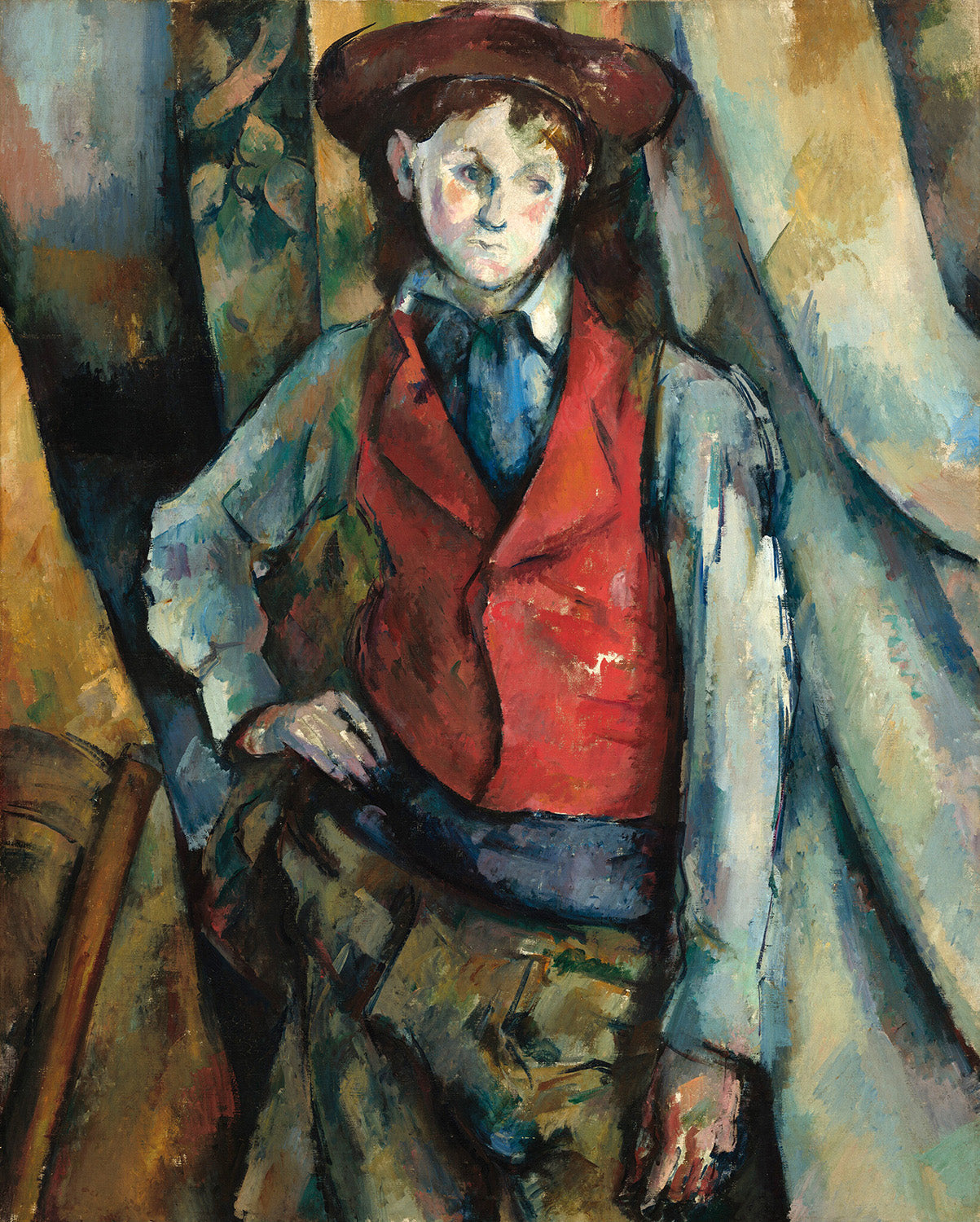 Boy in a Red Waistcoat by Paul Cezanne Art Print