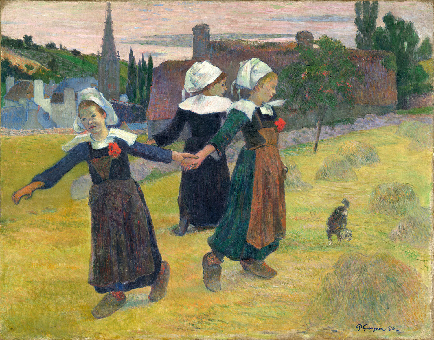 Breton Girls Dancing, Pont-Aven by Paul Gauguin Art Print