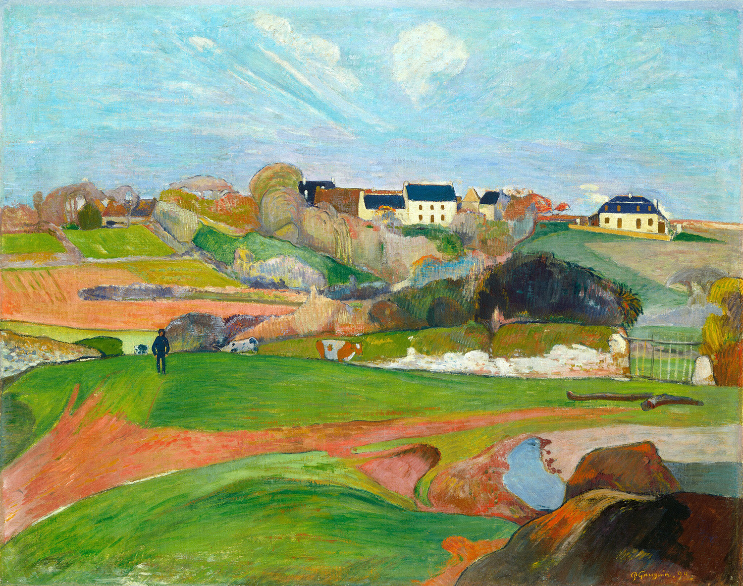 Landscape at Le Pouldu by Paul Gauguin Art Print