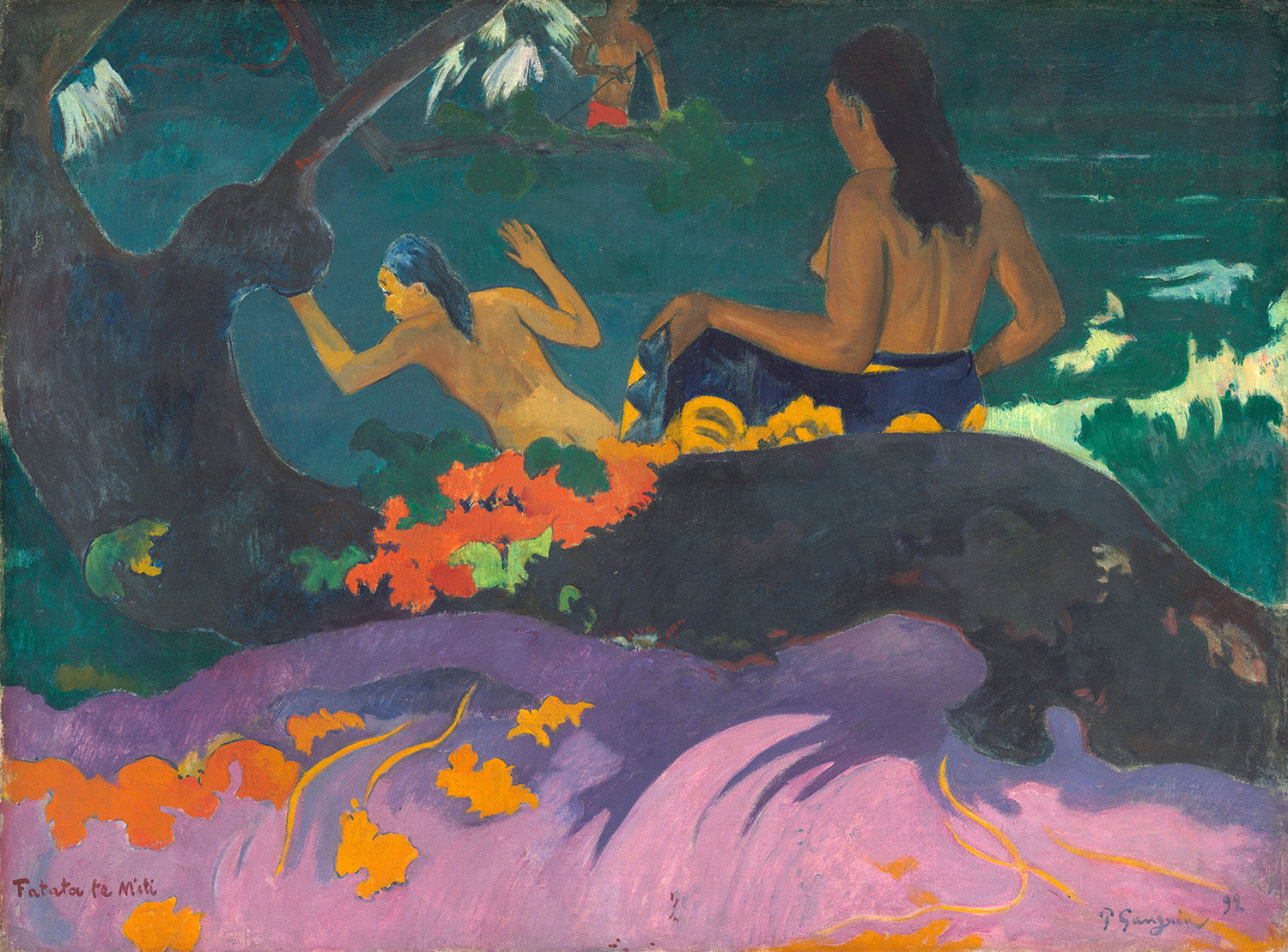 Fatata te Miti (By the Sea) by Paul Gauguin Art Print